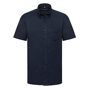 Russell Collection Short Sleeve Easy Care Oxford Shirt - Bright Navy
