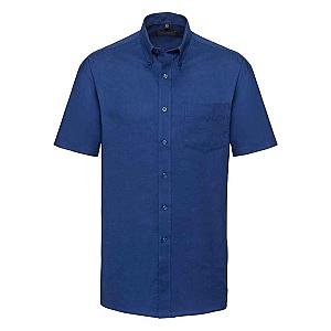 Russell Collection Short Sleeve Easy Care Oxford Shirt - Bright Royal