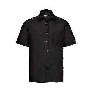 Russell Collection Short Sleeve Easy Care Poplin Shirt - Black