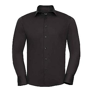 Russell Collection Long Sleeve Easy Care Fitted Shirt - Black