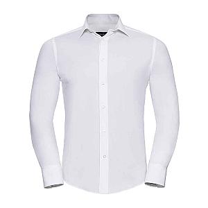 Russell Collection Long Sleeve Easy Care Fitted Shirt - White