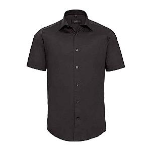Russell Collection Short Sleeve Easy Care Fitted Shirt - Black