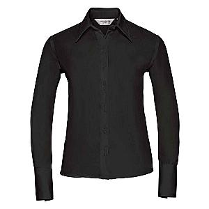 Russell Collection Ladies Long Sleeve Ultimate Non-Iron Shirt - Black