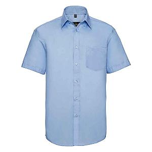 Russell Collection Short Sleeve Ultimate Non-Iron Shirt - Bright Sky
