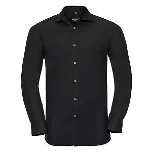 Russell Collection Long Sleeve Ultimate Stretch Shirt - Black