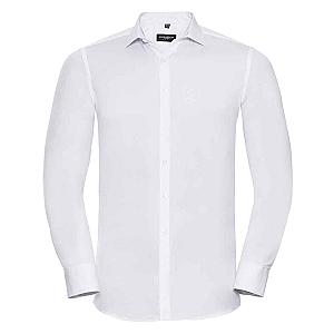 Russell Collection Long Sleeve Ultimate Stretch Shirt - White