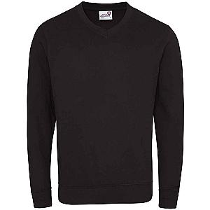 AWDis Academy Senior V Neck Sweatshirt - Black