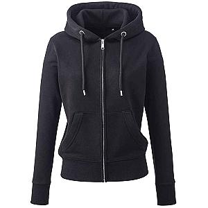 Anthem Ladies Organic Full Zip Hoodie - Black