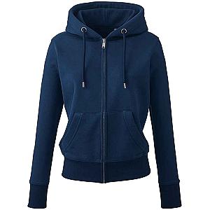 Anthem Ladies Organic Full Zip Hoodie - Navy