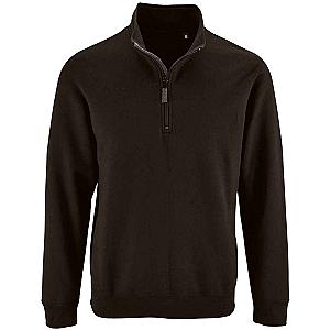 SOL'S Stan Contrast Zip Neck Sweatshirt - Black