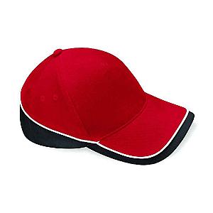 Beechfield Teamwear Competition Cap - Classic Red/Black/White