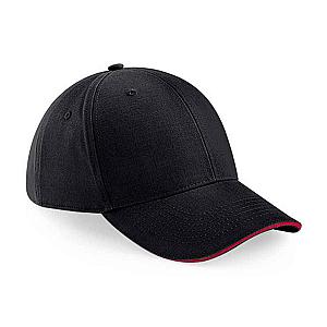 Beechfield Athleisure 6 Panel Cap - Black/Classic Red