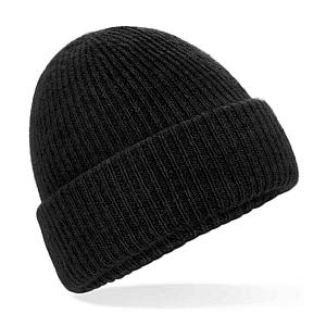 Beechfield Cosy Ribbed Beanie - Black Marl