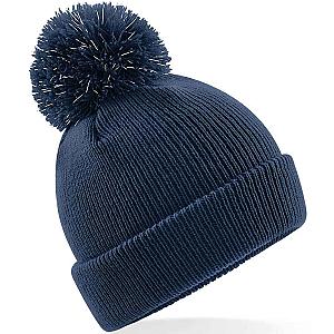 Beechfield Kids Reflective Bobble Beanie - French Navy