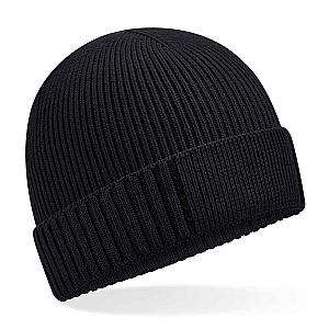 Beechfield Organic Cotton Engineered Patch Beanie - Black