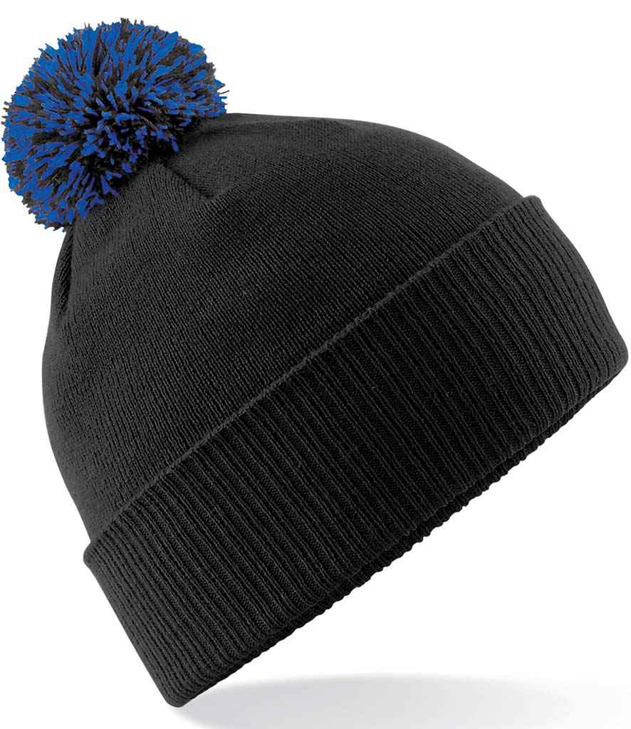 Beechfield Snowstar® Beanie - Black/Bright Royal
