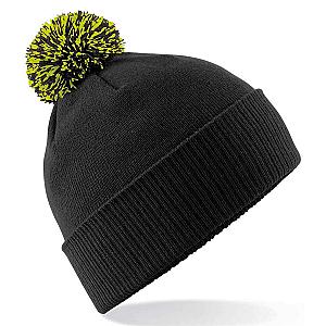 Beechfield Snowstar® Beanie - Black/Lime Green