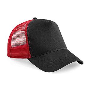 Beechfield Snapback Trucker Cap - Black/Classic Red